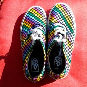 Women's Van's sneakers size 9.5 green, yellow purple